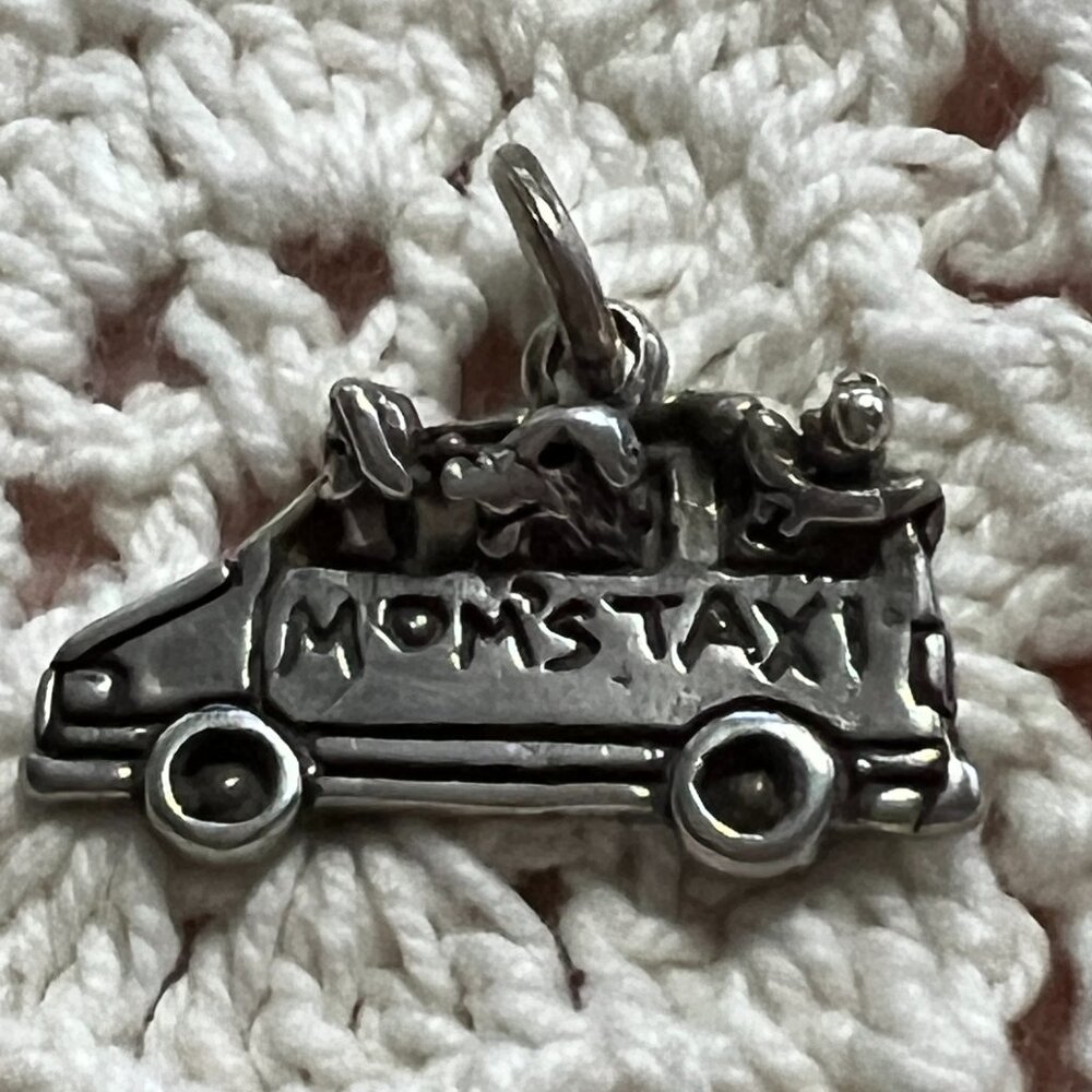Vintage Mom's Taxi Silver Charm